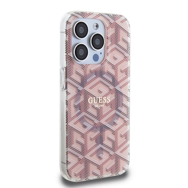Husa pentru  iPhone 15 Pro Max cu MagSafe Guess - IML Series - roz