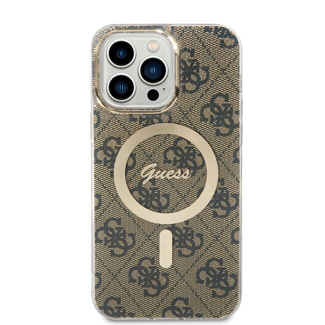 Husa pentru  iPhone 15 Pro cu MagSafe Guess - IML Series - maro inchis