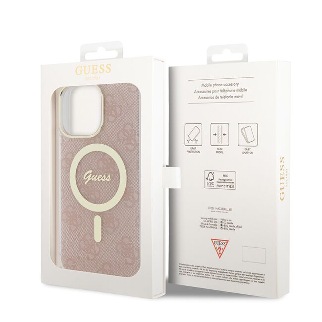 Husa pentru  iPhone 15 Pro cu MagSafe Guess - IML Series - roz neon