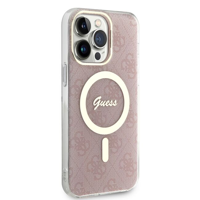 Husa pentru  iPhone 15 Pro cu MagSafe Guess - IML Series - roz neon