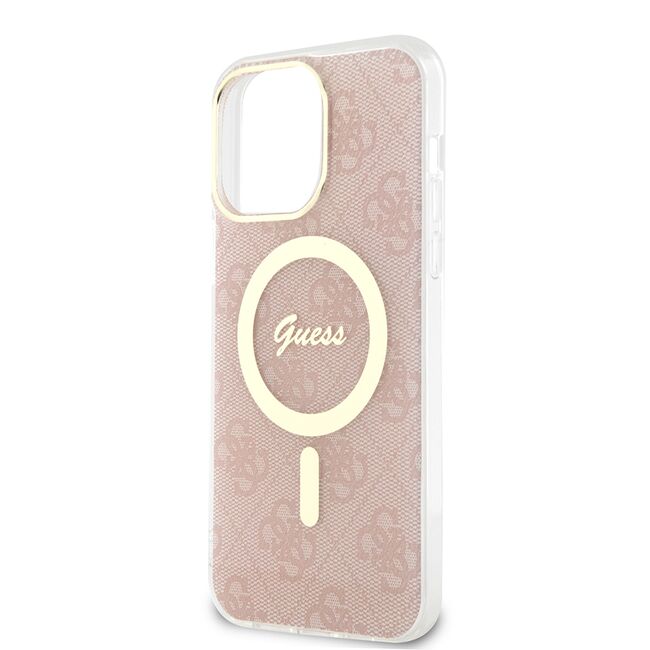 Husa pentru  iPhone 15 Pro cu MagSafe Guess - IML Series - roz neon