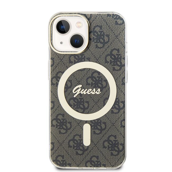 Husa pentru  iPhone 15 cu MagSafe Guess - IML Series - maro inchis