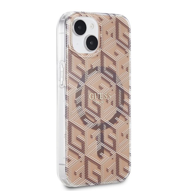 Husa pentru  iPhone 15 cu MagSafe Guess - IML Series - maro
