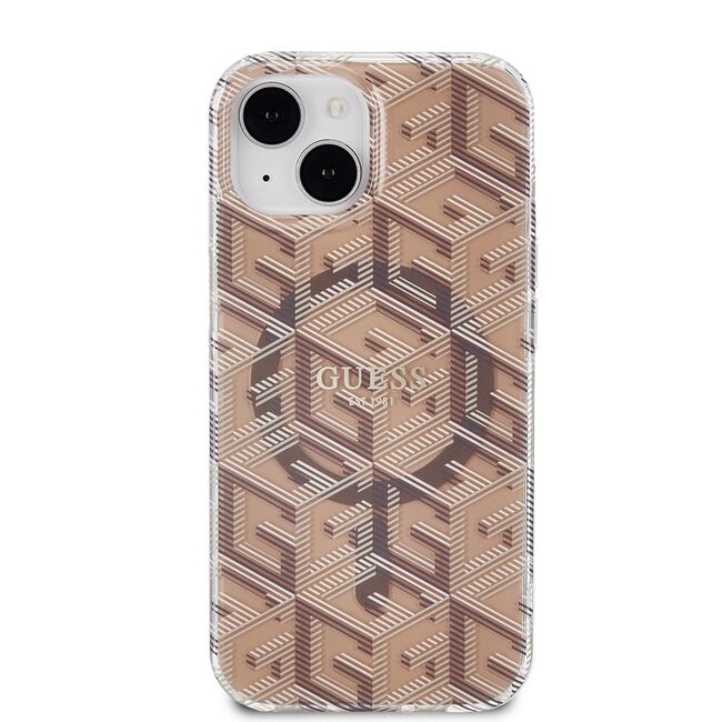 Husa pentru  iPhone 15 cu MagSafe Guess - IML Series - maro