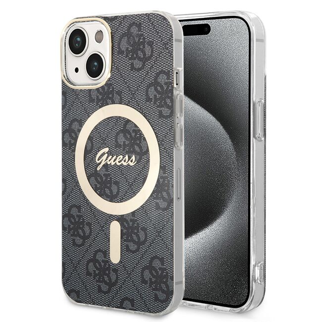 Husa pentru  iPhone 15 cu MagSafe Guess - IML Series - negru denim