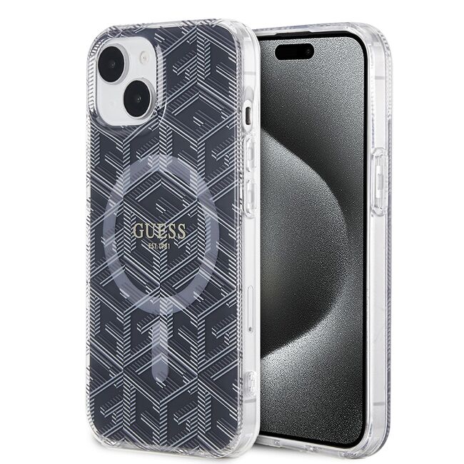 Husa pentru  iPhone 15 cu MagSafe Guess - IML Series - negru