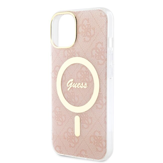 Husa pentru  iPhone 15 cu MagSafe Guess - IML Series - roz neo