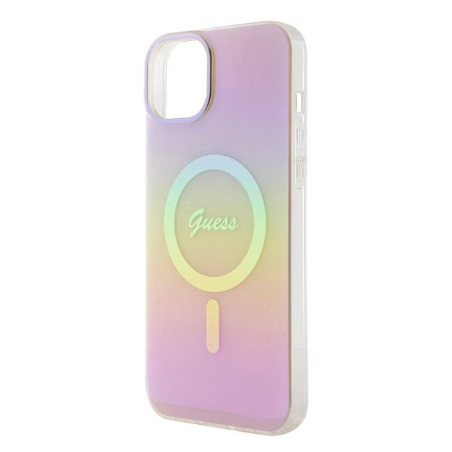 Husa pentru  iPhone 15 cu MagSafe Guess - IML Series - roz pudrat