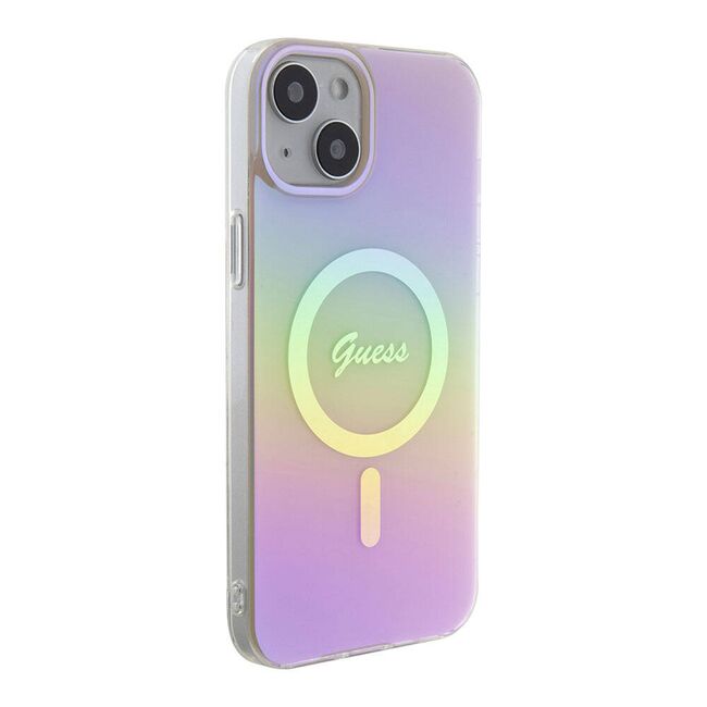 Husa pentru  iPhone 15 cu MagSafe Guess - IML Series - roz pudrat