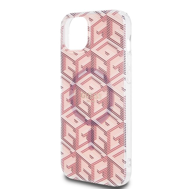 Husa pentru  iPhone 15 cu MagSafe Guess - IML Series - roz