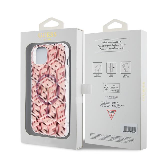 Husa pentru  iPhone 15 cu MagSafe Guess - IML Series - roz