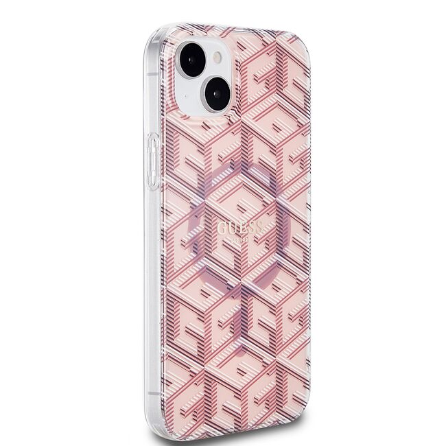 Husa pentru  iPhone 15 cu MagSafe Guess - IML Series - roz