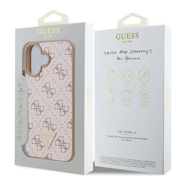 Husa pentru  iPhone 16 Guess - Hardcase 4G Series - alb