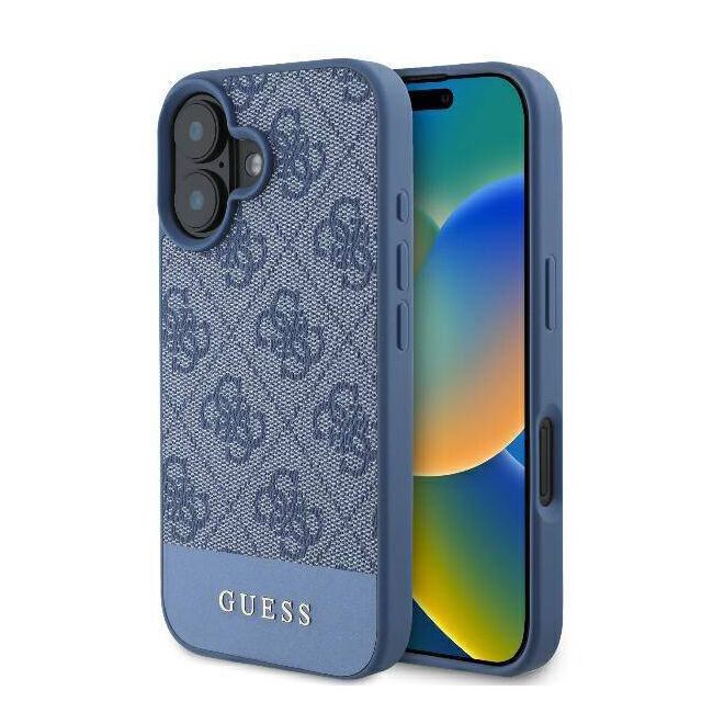 Husa pentru  iPhone 16 Guess - Hardcase 4G Series - albastru