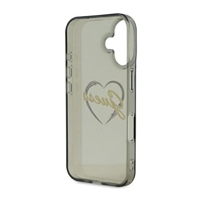 Husa pentru  iPhone 16 Guess - Hardcase IML Heart - negru