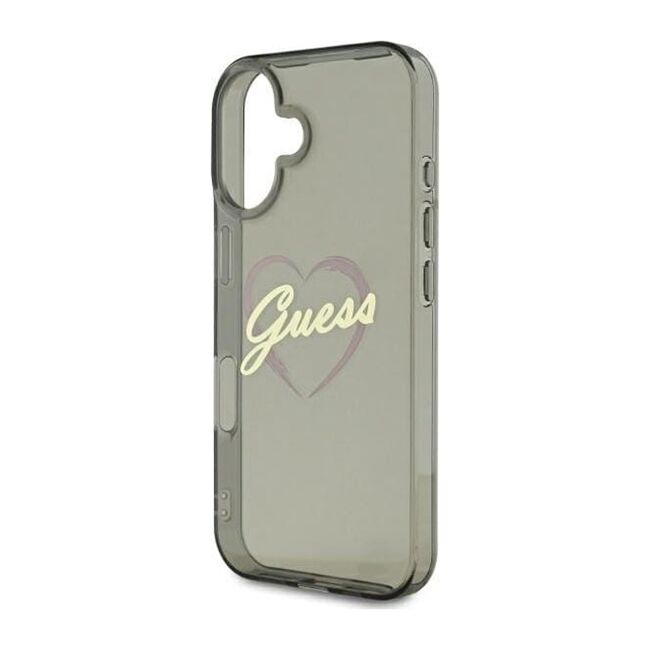 Husa pentru  iPhone 16 Guess - Hardcase IML Heart - negru
