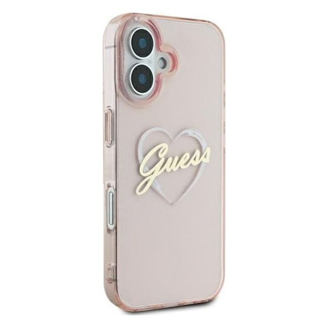 Husa pentru  iPhone 16 Guess - Hardcase IML Heart - roz