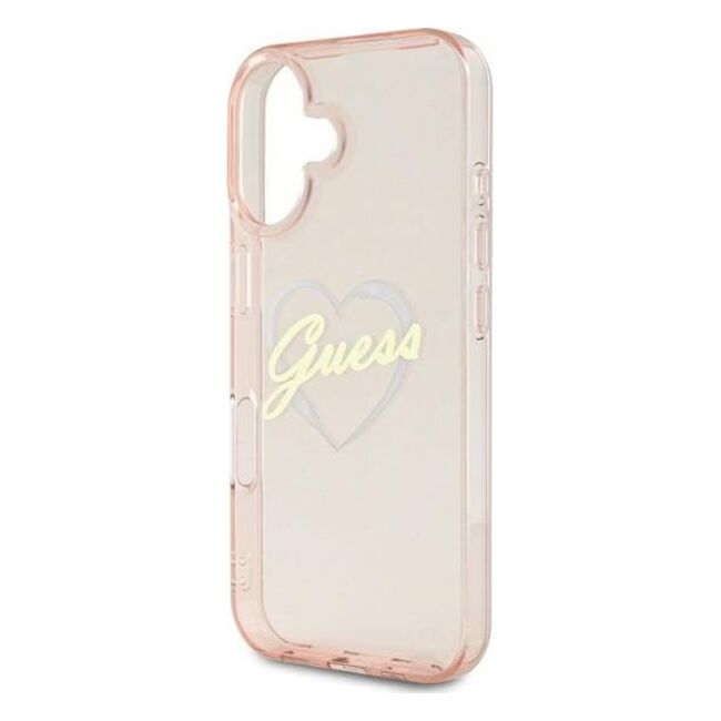 Husa pentru  iPhone 16 Guess - Hardcase IML Heart - roz