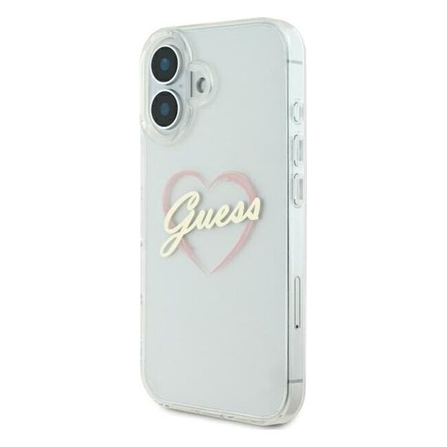 Husa pentru  iPhone 16 Guess - Hardcase IML Heart - transparent