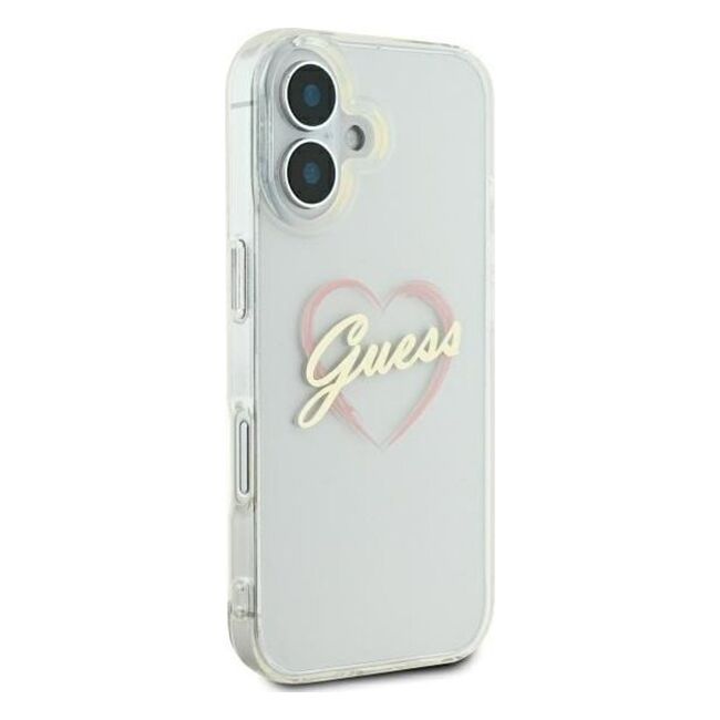 Husa pentru  iPhone 16 Guess - Hardcase IML Heart - transparent