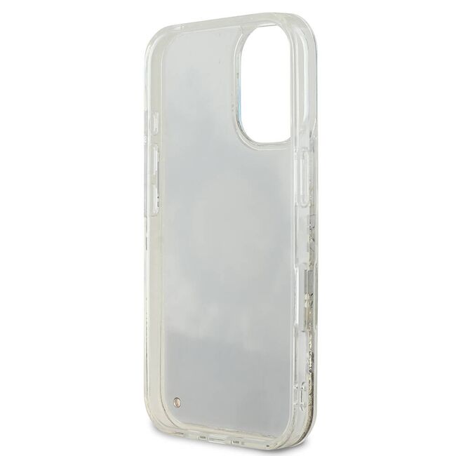 Husa pentru  iPhone 16 Guess - Liquid Glitter - bej