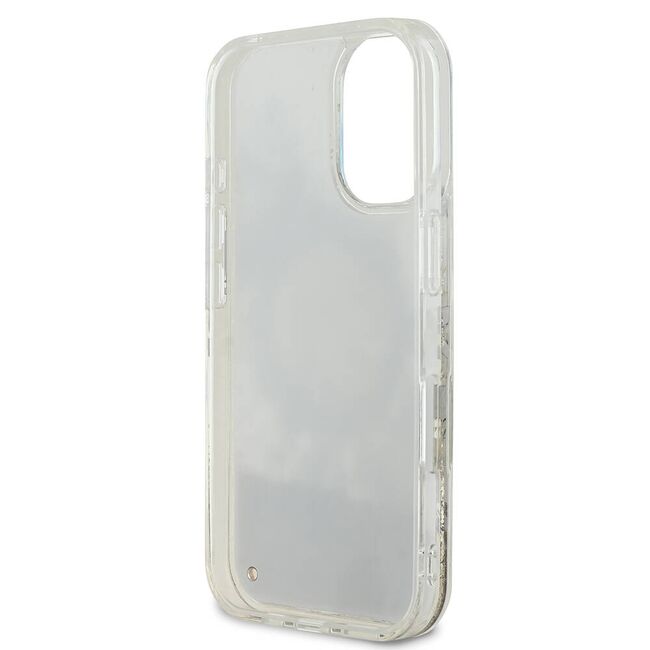 Husa pentru  iPhone 16 Guess - Liquid Glitter - roz