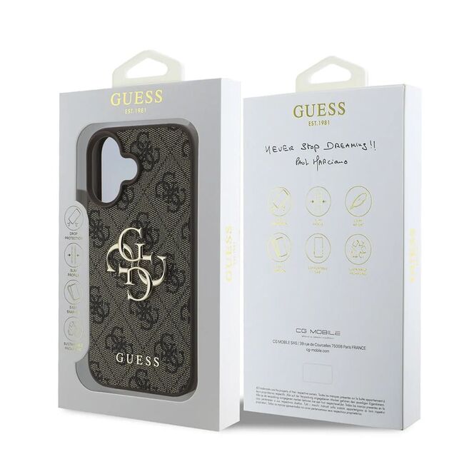 Husa pentru  iPhone 16 Plus Guess - Hardcase 4G Series - maro
