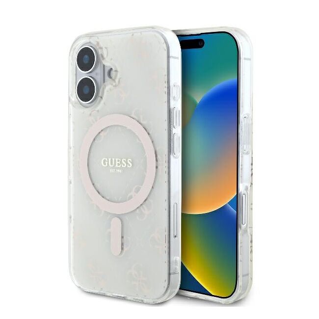 Husa pentru  iPhone 16 Plus cu MagSafe Guess - IML Series - alb arctic