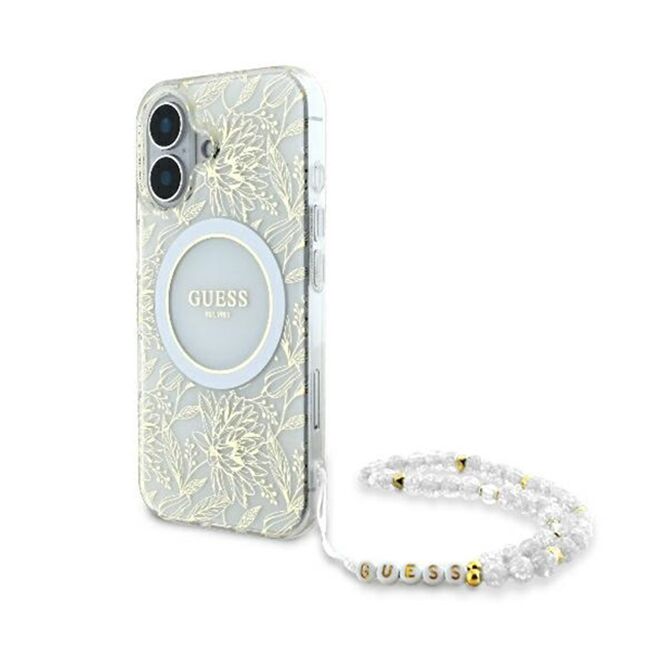 Husa pentru  iPhone 16 Plus cu MagSafe Guess - IML Series - alb