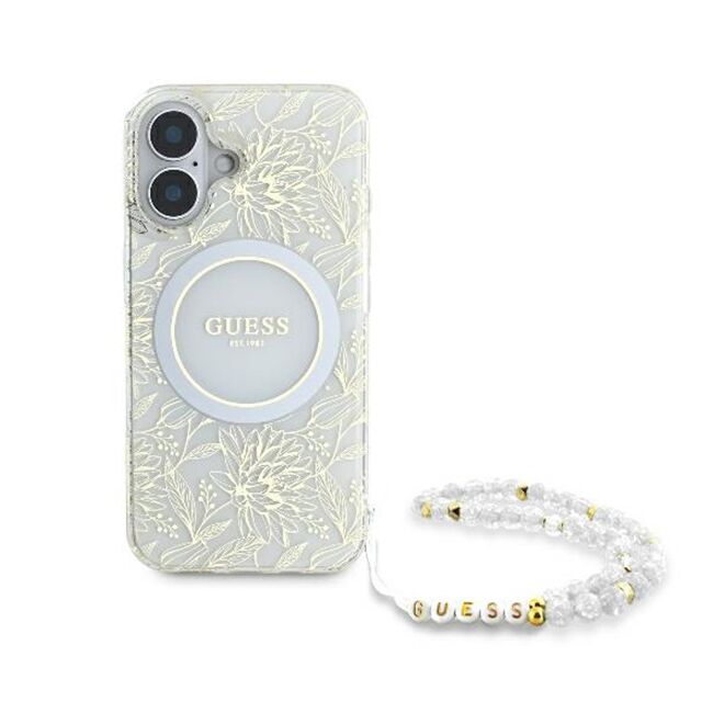 Husa pentru  iPhone 16 Plus cu MagSafe Guess - IML Series - alb