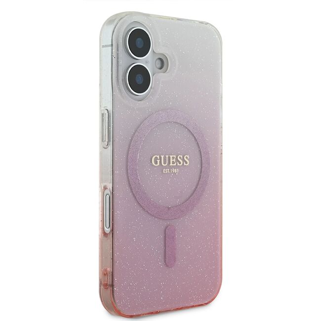 Husa pentru  iPhone 16 Plus cu MagSafe Guess - IML Series - roz neon