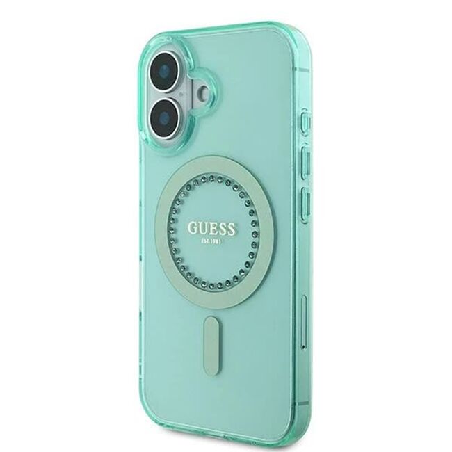 Husa pentru  iPhone 16 Plus cu MagSafe Guess - IML Series - verde