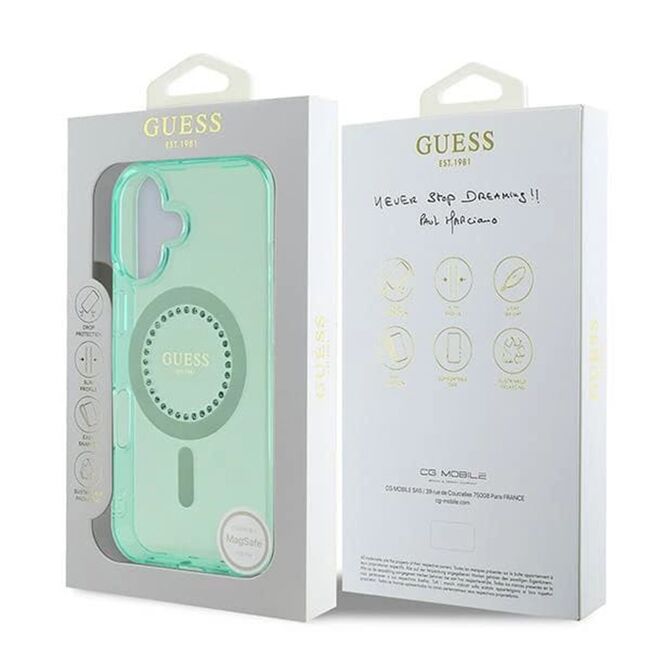 Husa pentru  iPhone 16 Plus cu MagSafe Guess - IML Series - verde