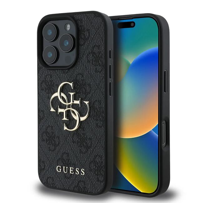 Husa pentru  iPhone 16 Pro Guess - Hardcase 4G Series - negru denim