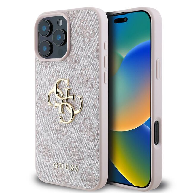 Husa pentru  iPhone 16 Pro Guess - Hardcase 4G Series - roz