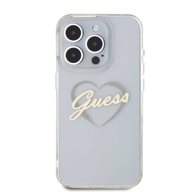 Husa pentru  iPhone 16 Pro Max Guess - Hardcase IML Heart - transparent