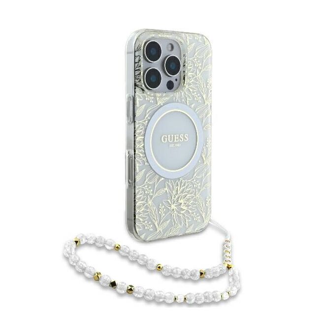 Husa pentru  iPhone 16 Pro Max cu MagSafe Guess - IML Series - alb