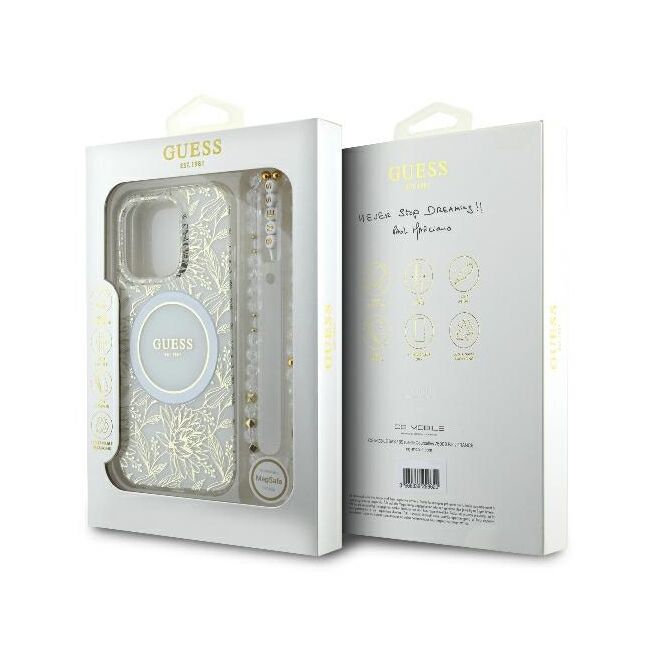 Husa pentru  iPhone 16 Pro Max cu MagSafe Guess - IML Series - alb