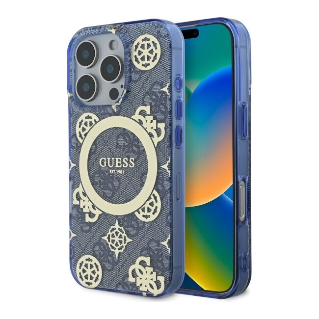 Husa pentru  iPhone 16 Pro cu MagSafe Guess - IML Series - albastru