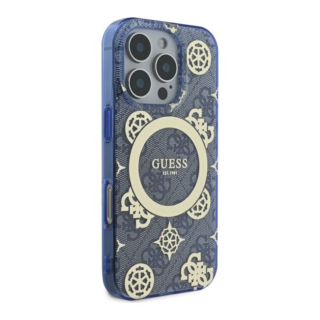 Husa pentru  iPhone 16 Pro cu MagSafe Guess - IML Series - albastru