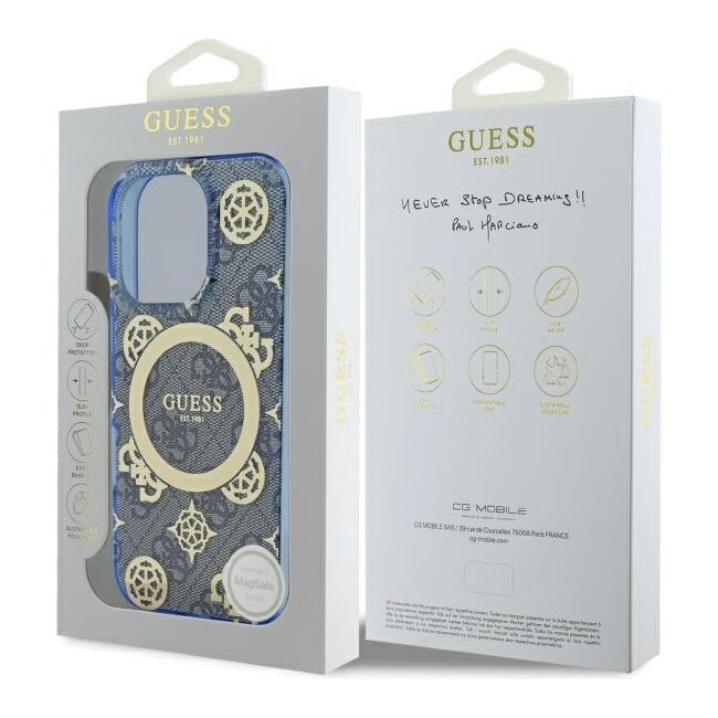 Husa pentru  iPhone 16 Pro cu MagSafe Guess - IML Series - albastru