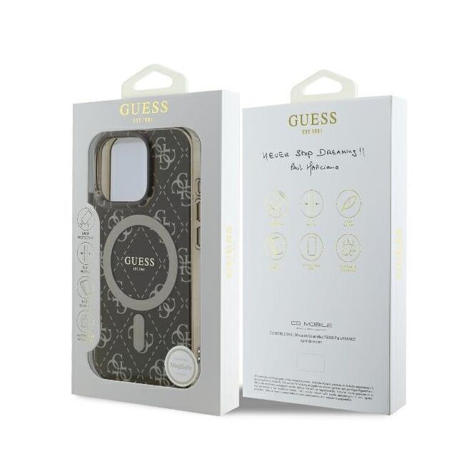 Husa pentru  iPhone 16 Pro cu MagSafe Guess - IML Series - maro inchis