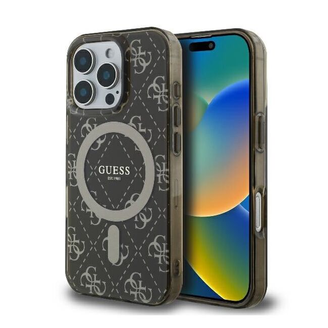Husa pentru  iPhone 16 Pro cu MagSafe Guess - IML Series - maro inchis