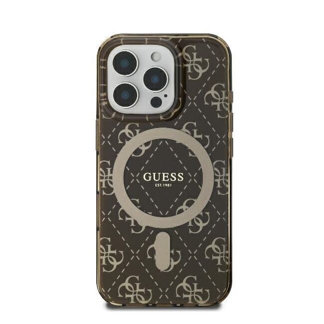 Husa pentru  iPhone 16 Pro cu MagSafe Guess - IML Series - maro inchis