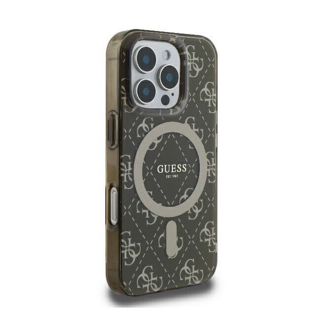 Husa pentru  iPhone 16 Pro cu MagSafe Guess - IML Series - maro inchis