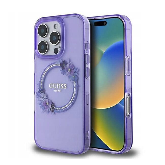 Husa pentru  iPhone 16 Pro cu MagSafe Guess - IML Series - mov