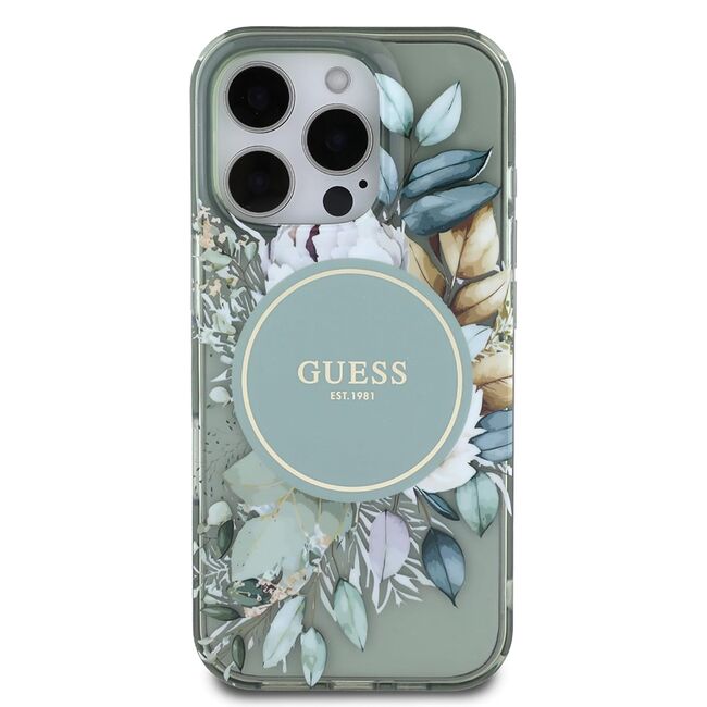Husa pentru  iPhone 16 Pro cu MagSafe Guess - IML Series - verde inchis