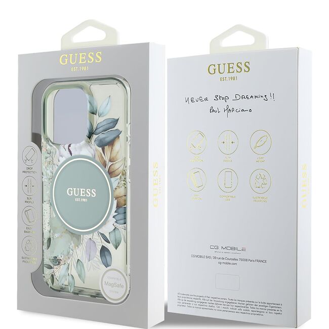Husa pentru  iPhone 16 Pro cu MagSafe Guess - IML Series - verde inchis