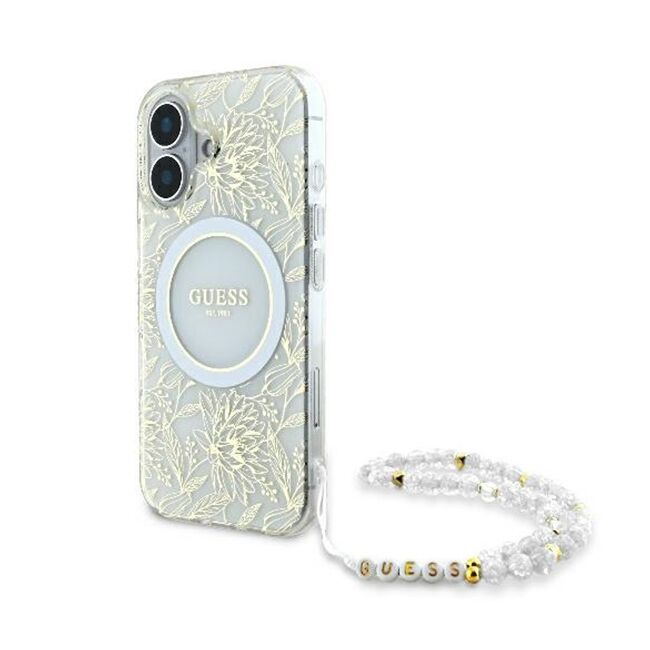 Husa pentru  iPhone 16 cu MagSafe Guess - IML Series - alb