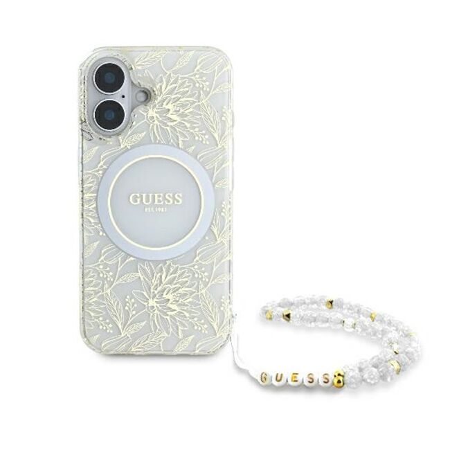 Husa pentru  iPhone 16 cu MagSafe Guess - IML Series - alb